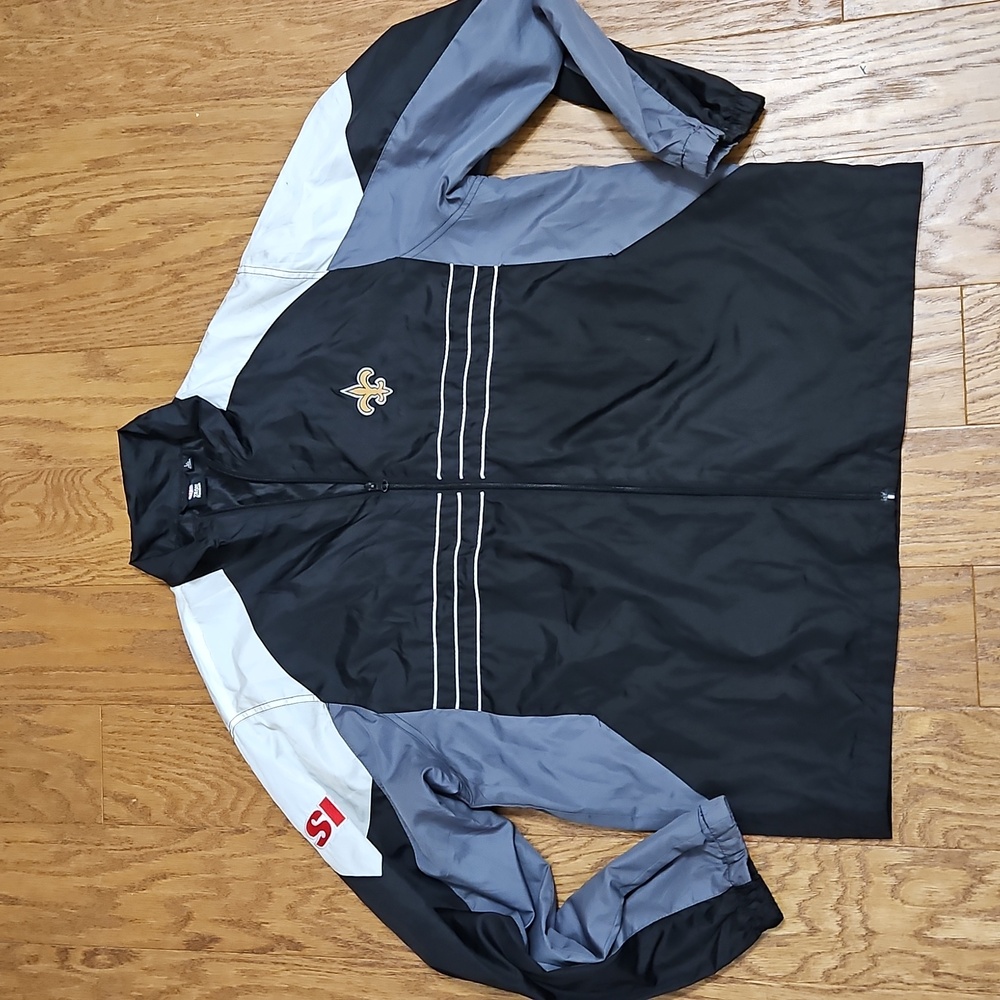 New Orleans Saints Team Reebok Sports Illustrated Zip Windbreaker Jacket Sz L